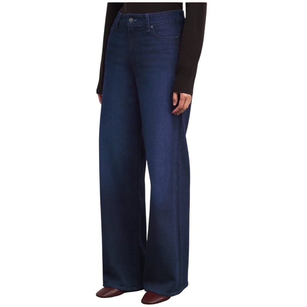NWT PAIGE Anessa Wide Leg Jeans, Dark Wash, Size 30